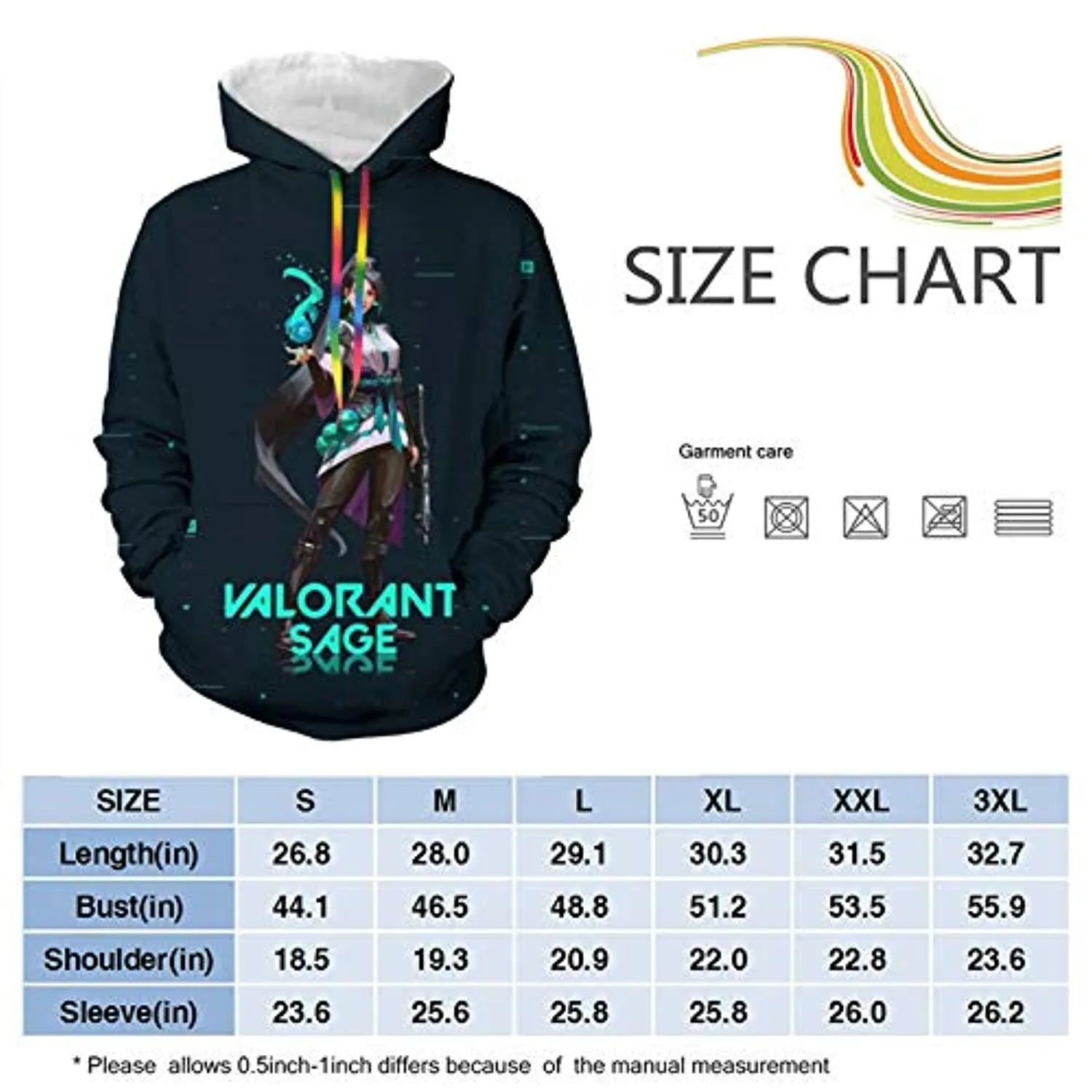 Game Valorant Hoodies - Sage 3D Unisex Hooded Pullover Sweatshirt