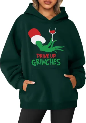 Generic Women's Long Sleeve Christmas Pullover Ugly Sweatshirt Funny Christmas Shirt Green