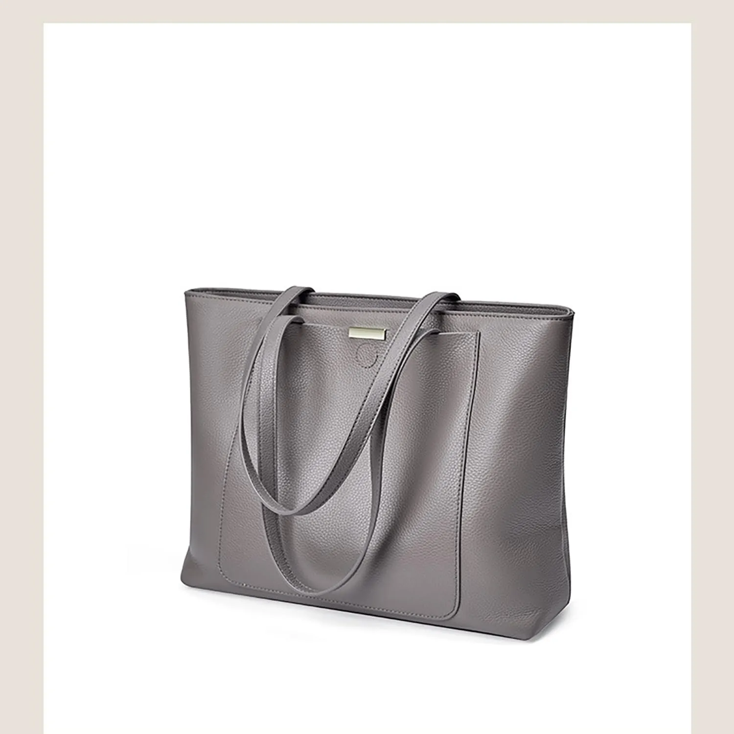 Genuine Leather Tote Bag for Women Work, Women's Leather Shoulder Bags Purses Satchel Handbags with Laptop Compartment