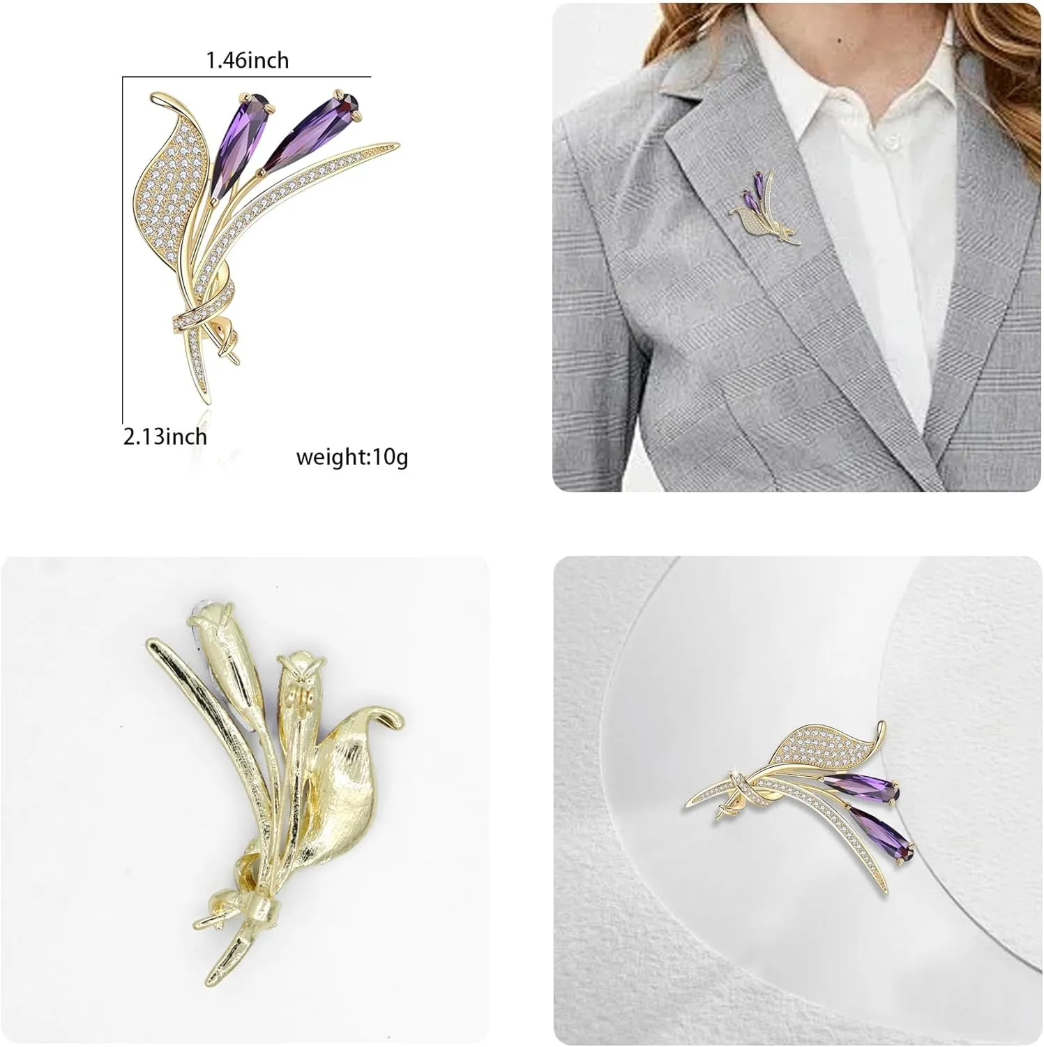 Gold Crystal Flower Leaf Brooches for Womne Elegant Rhinestone Pearl Floral Brooch Pins Fashion Jewelry Brooch pin Accessories for Women Men Gift