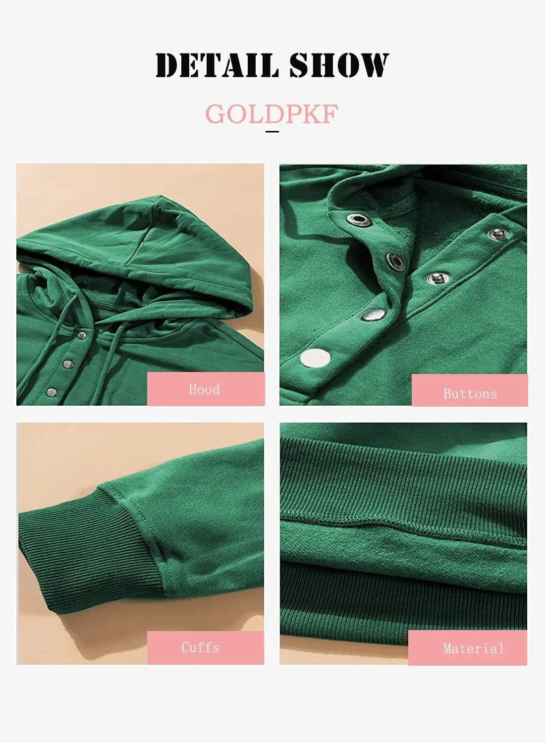 GOLDPKF Womens Sweaters Hoodies Long Sleeve Sweatshirts Woman Clothing Tops
