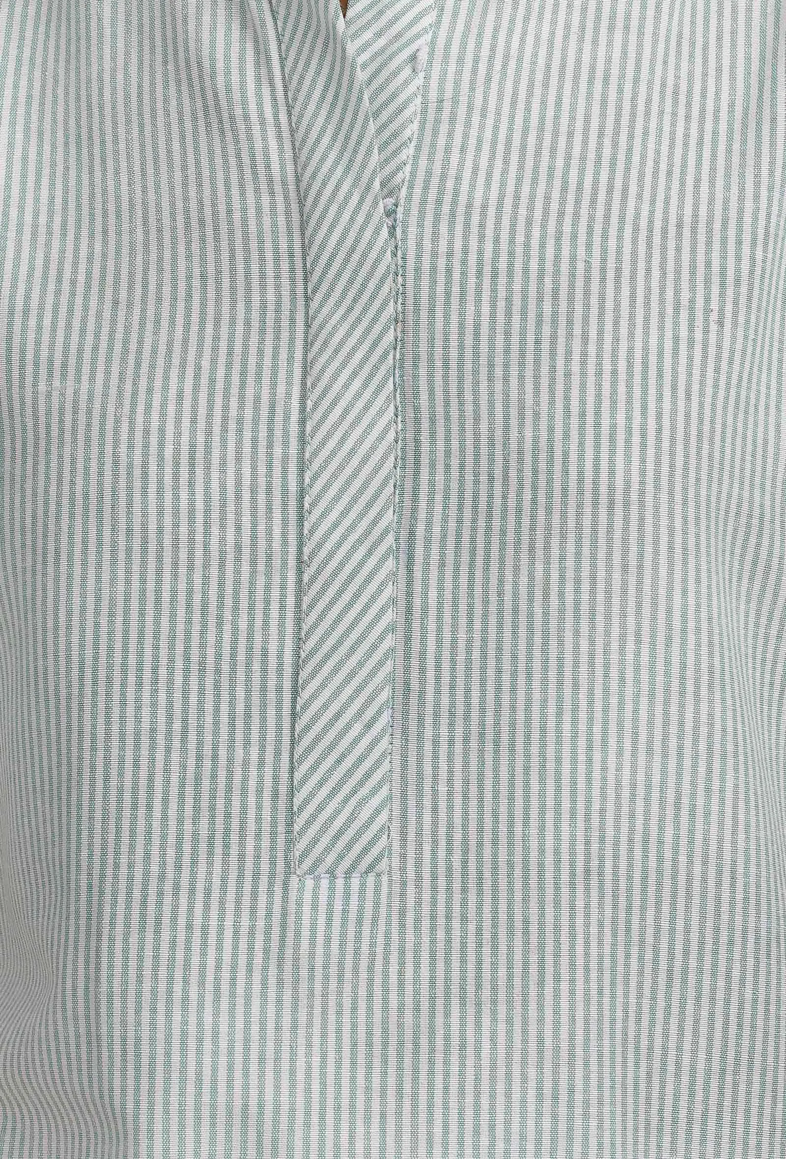 Green Striped Cotton Straight Kurta