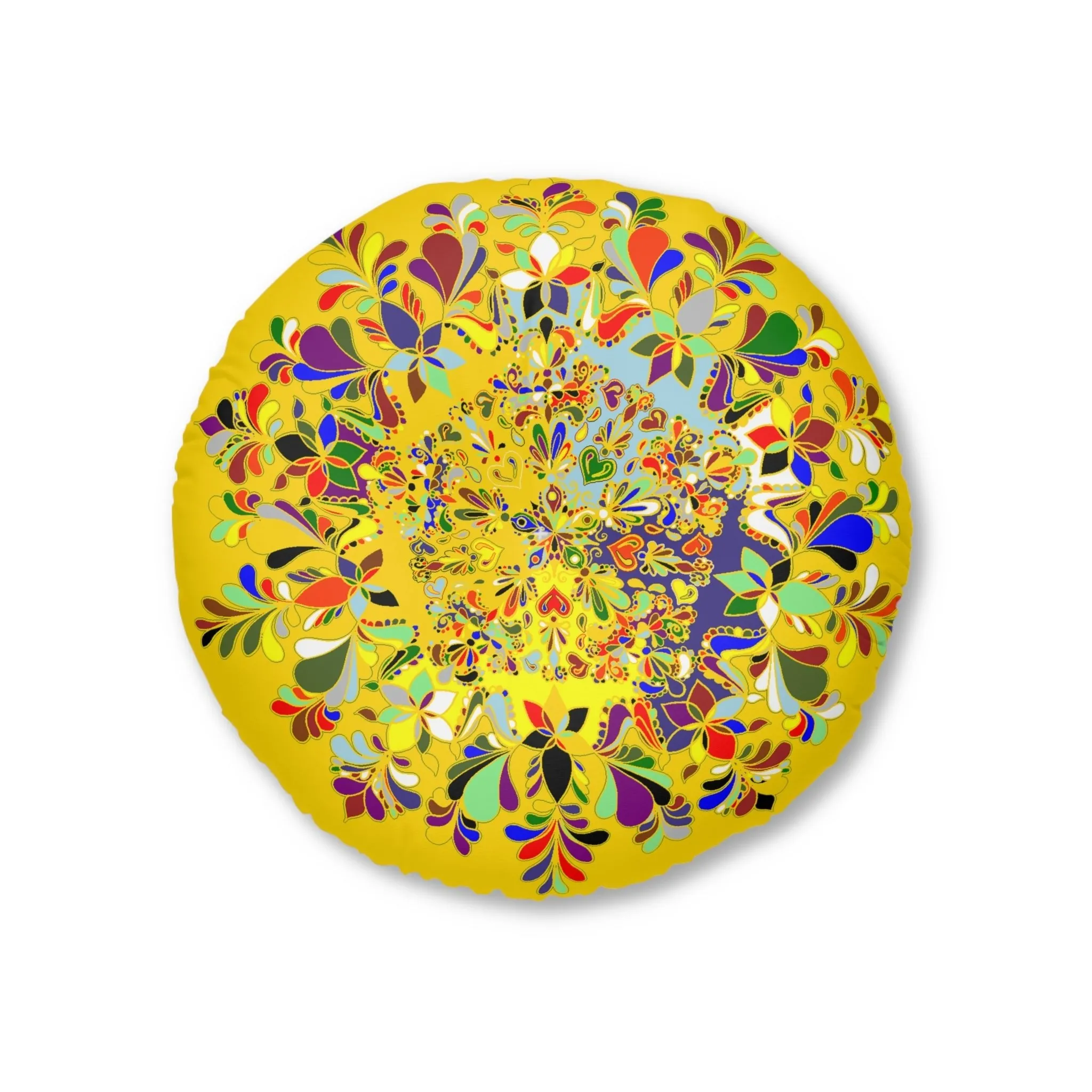 Handmade Mandala Art Tufted Floor Pillow