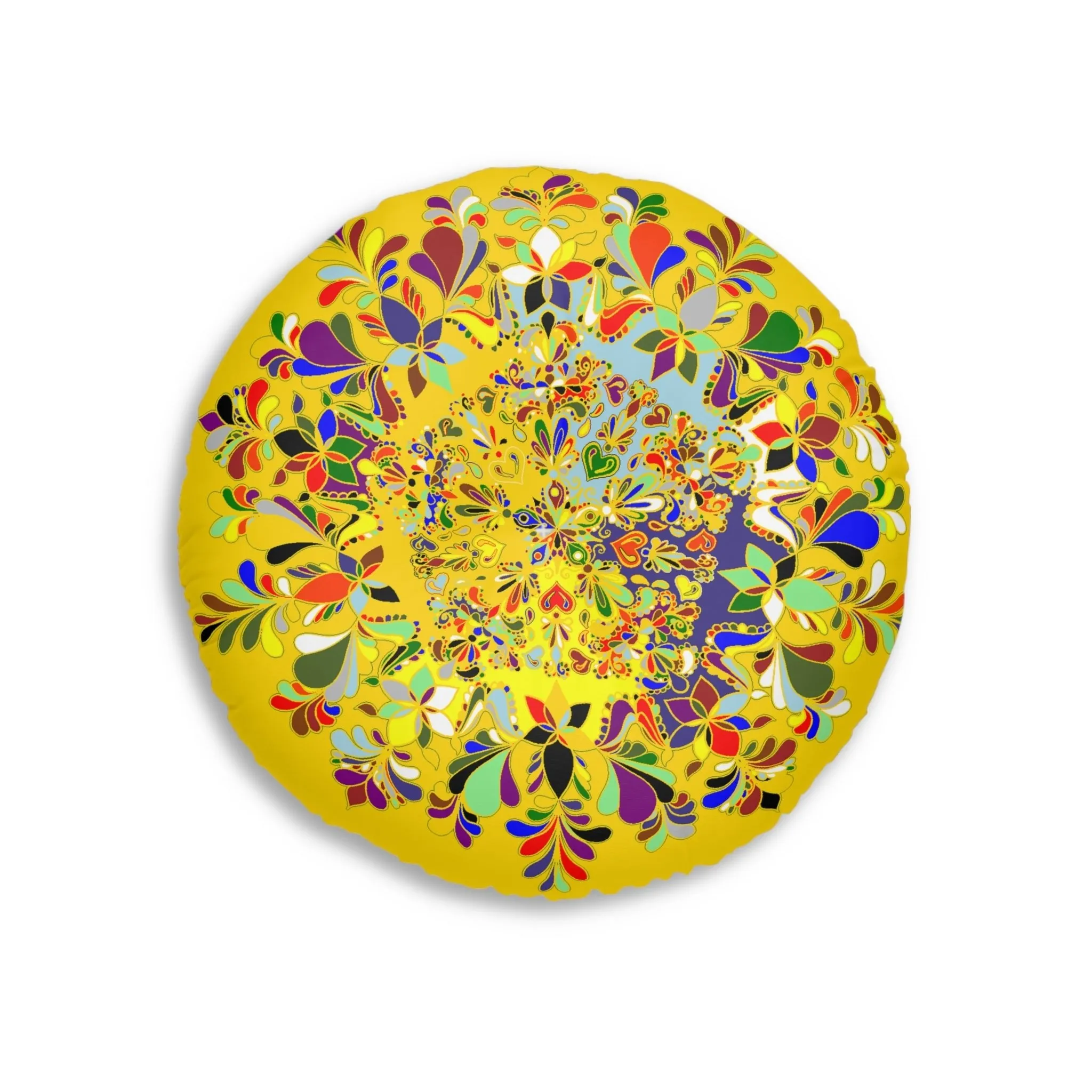 Handmade Mandala Art Tufted Floor Pillow