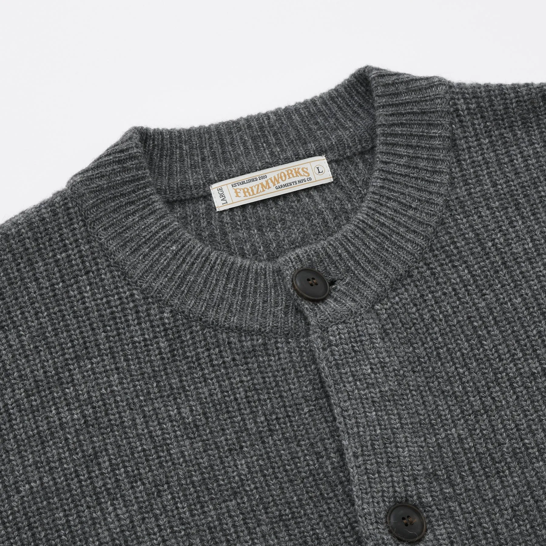 HEAVY WOOL ROUND CARDIGAN - DARY GREY