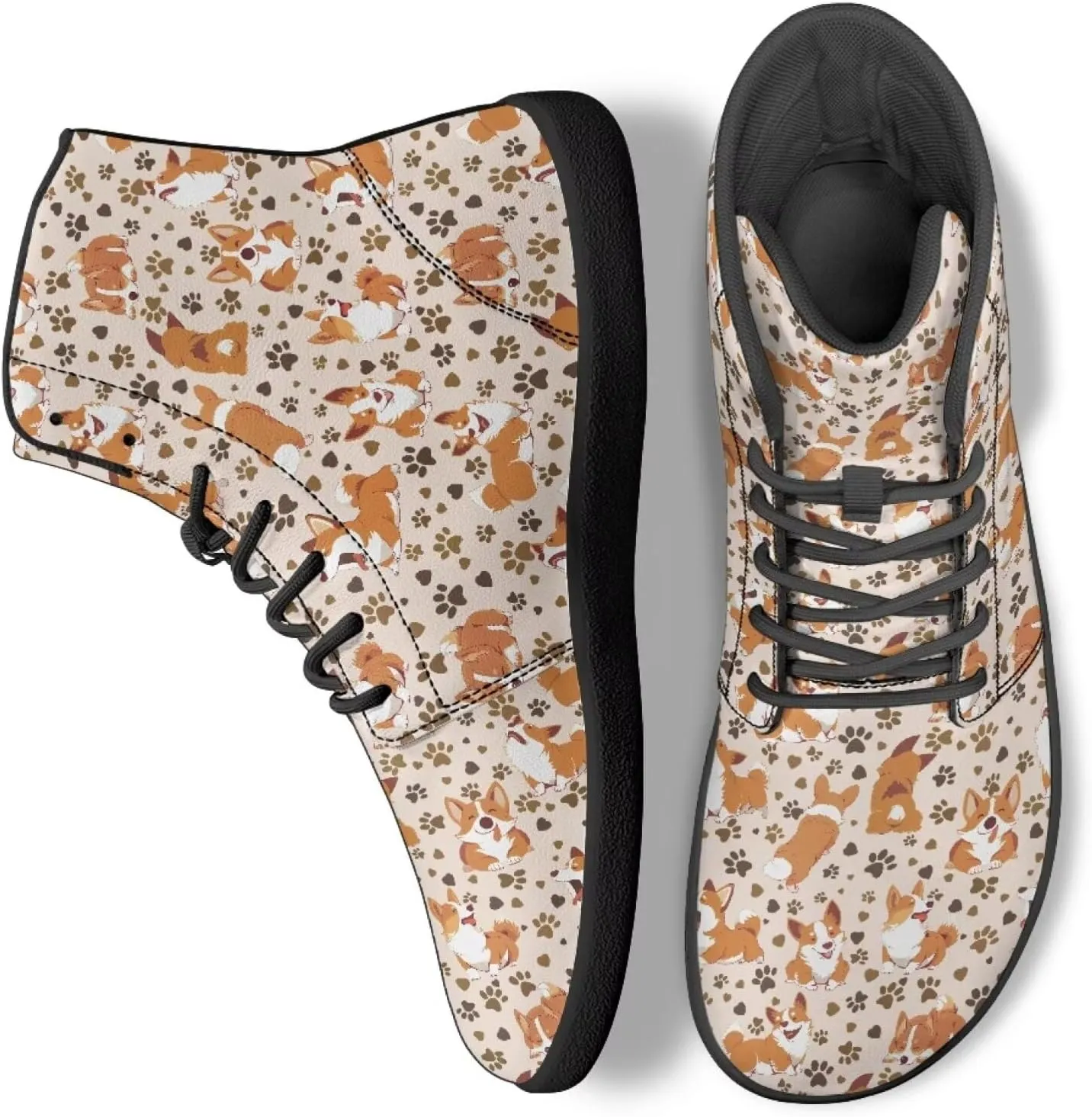 High Top Animal Design Zero-Drop Barefoot Shoes, Wide Toe Shoes for Men - Rubber Sole Running Shoes