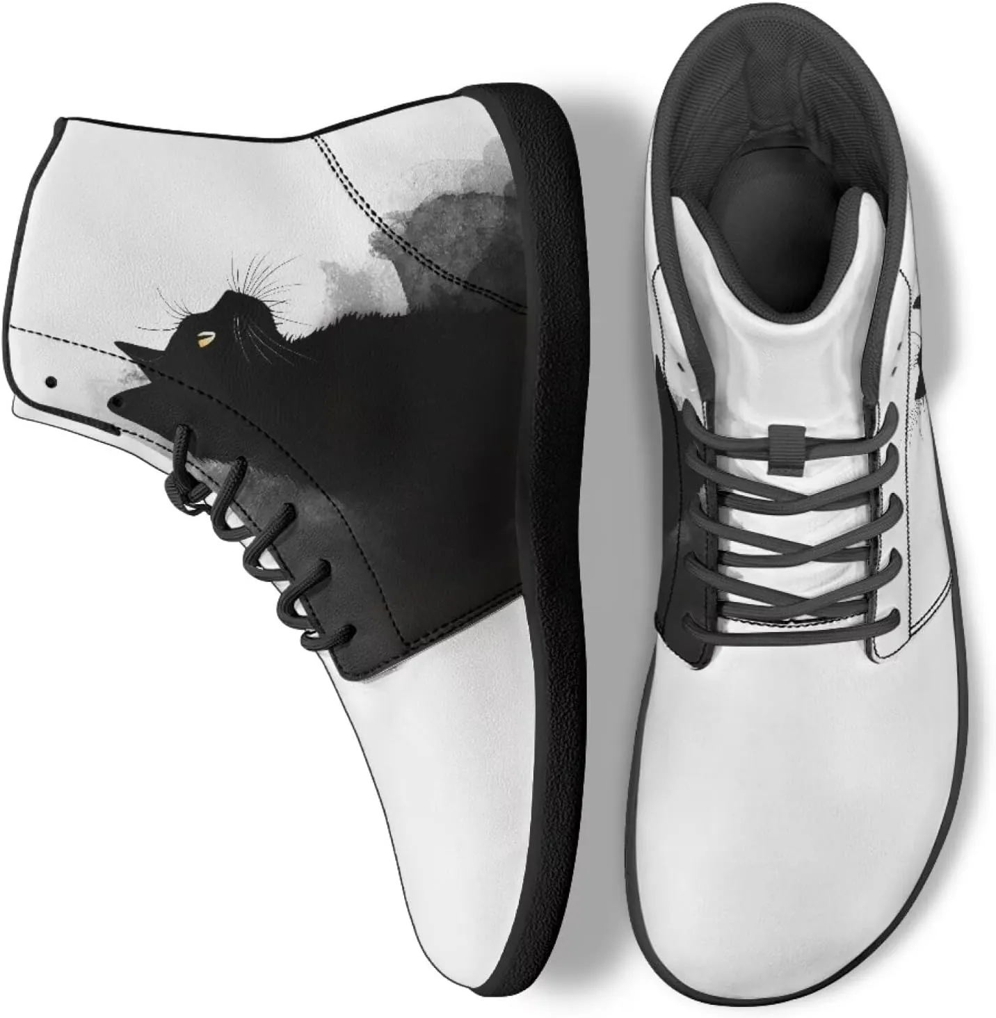 High Top Animal Design Zero-Drop Barefoot Shoes, Wide Toe Shoes for Men - Rubber Sole Running Shoes