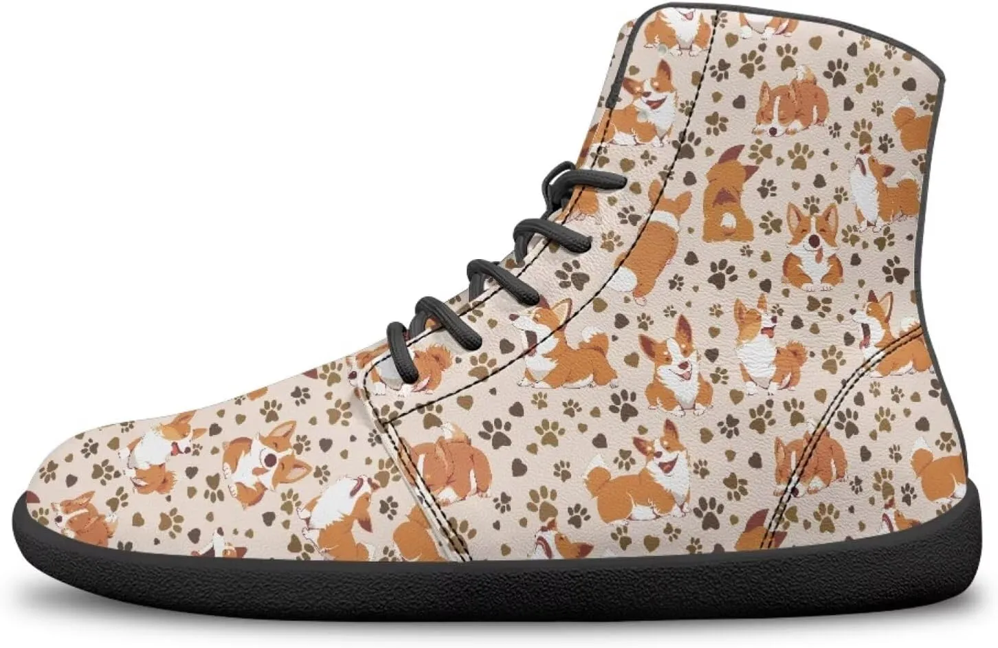 High Top Animal Design Zero-Drop Barefoot Shoes, Wide Toe Shoes for Men - Rubber Sole Running Shoes