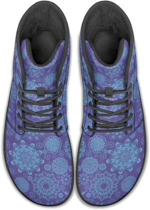 High Top Mandala Print Barefoot Shoes Hike & Walking Rubber Sole Minimalist Running Shoes for Men Zero-Drop Shoes