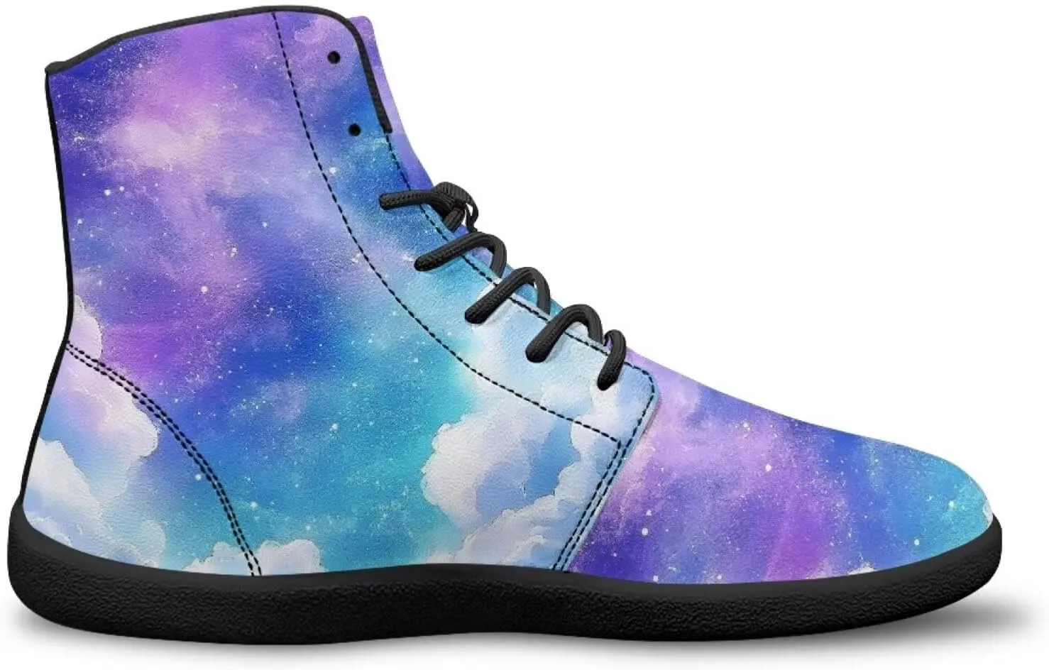 High Top Star Sky Pattern Minimalist Barefoot Shoes for Men Zero-Drop Lightweight Shoes for Running and Walking