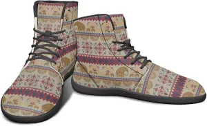 High Top Tribal Ethnic Design Barefoot Running Shoes for Men Grounded Footwear Wide Toe Box Gym Shoes Casual Mens Shoes