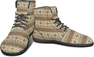 High Top Tribal Ethnic Design Barefoot Running Shoes for Men Grounded Footwear Wide Toe Box Gym Shoes Casual Mens Shoes