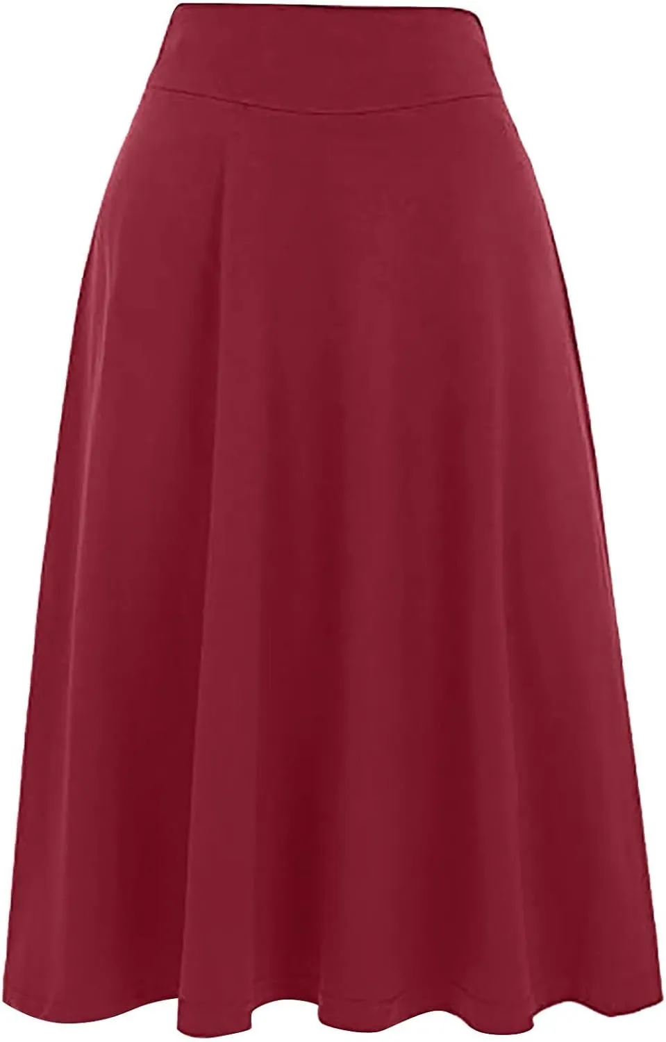 High Waisted Skirts for Women Elastic Waisted Baggy Flowy Casual Skirt Stretchy Soft Comfortable Solid Color Skorts