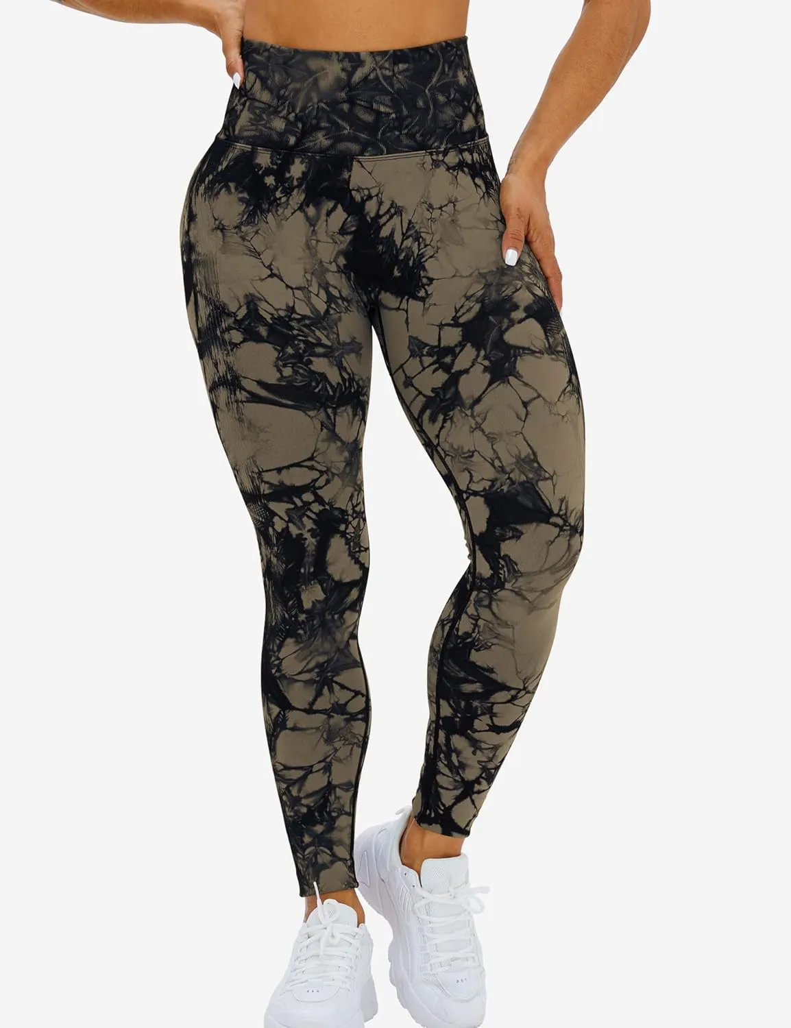 HIGORUN Tie Dye Workout Seamless Leggings for Women High Waist Gym Leggings Yoga Pants