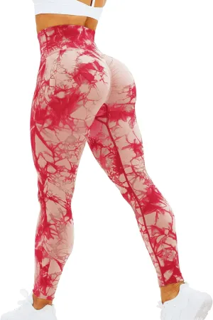 HIGORUN Tie Dye Workout Seamless Leggings for Women High Waist Gym Leggings Yoga Pants