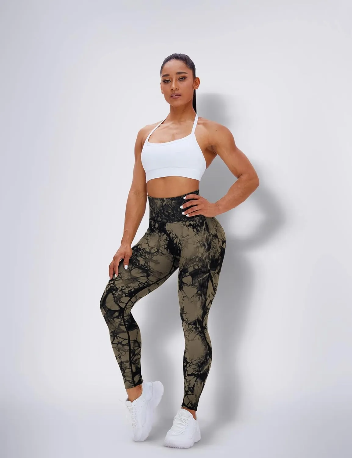 HIGORUN Tie Dye Workout Seamless Leggings for Women High Waist Gym Leggings Yoga Pants
