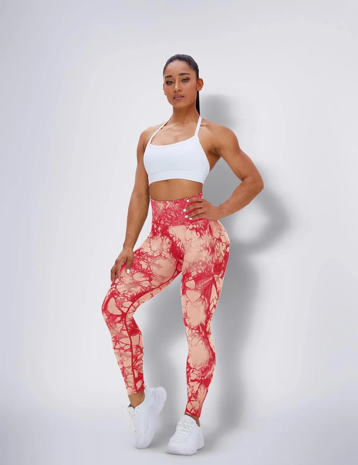 HIGORUN Tie Dye Workout Seamless Leggings for Women High Waist Gym Leggings Yoga Pants