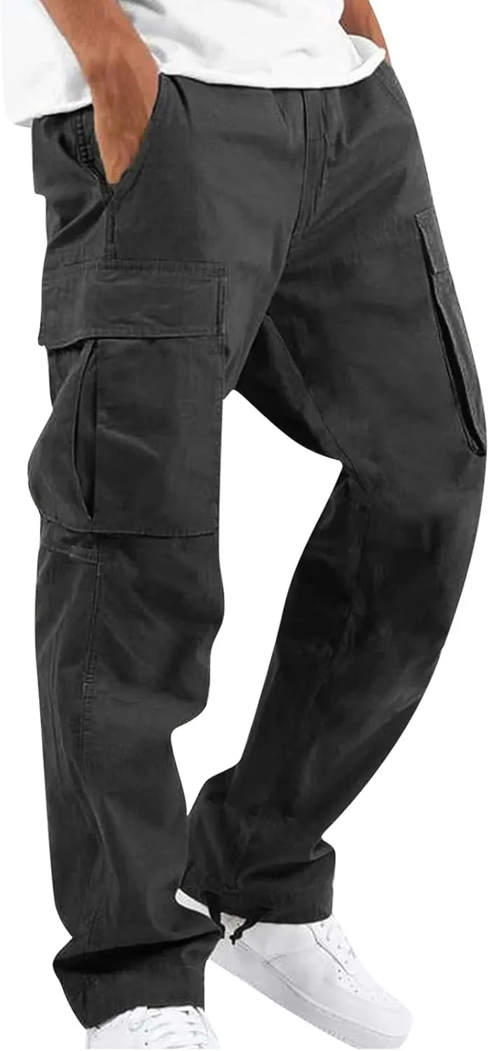 Hiking Pant for Men Cargo Pants Casual Outdoor Tapered Streetwear Joggers with Pockets Stylish Athletic Sweatpants