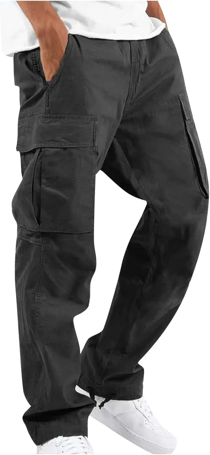 Hiking Pant for Men Cargo Pants Casual Outdoor Tapered Streetwear Joggers with Pockets Stylish Athletic Sweatpants