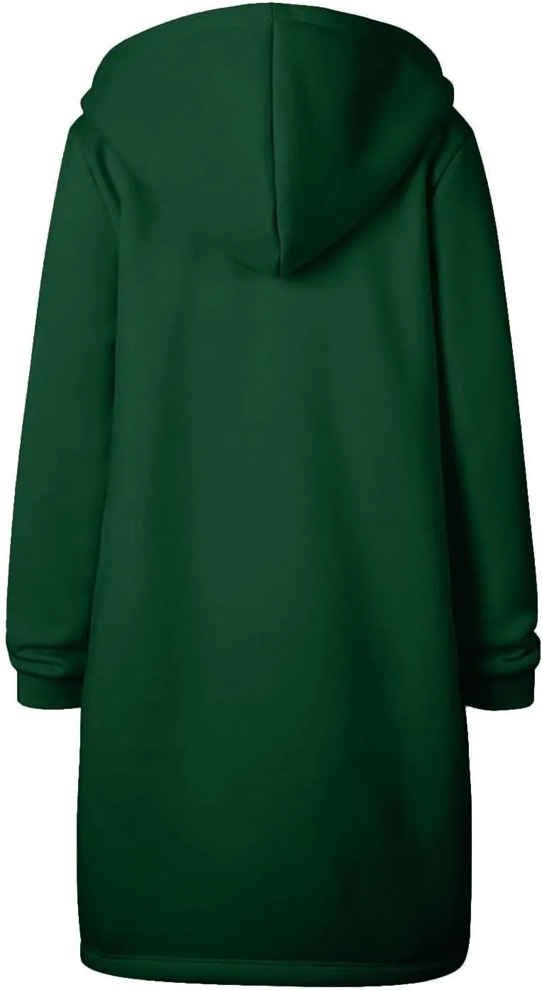 hlysgo Oversized Hoodies for Women Fall Zip Up Lightweight Tunic Sweatshirts Casual Long Sleeve Hooded Jackets with Pockets