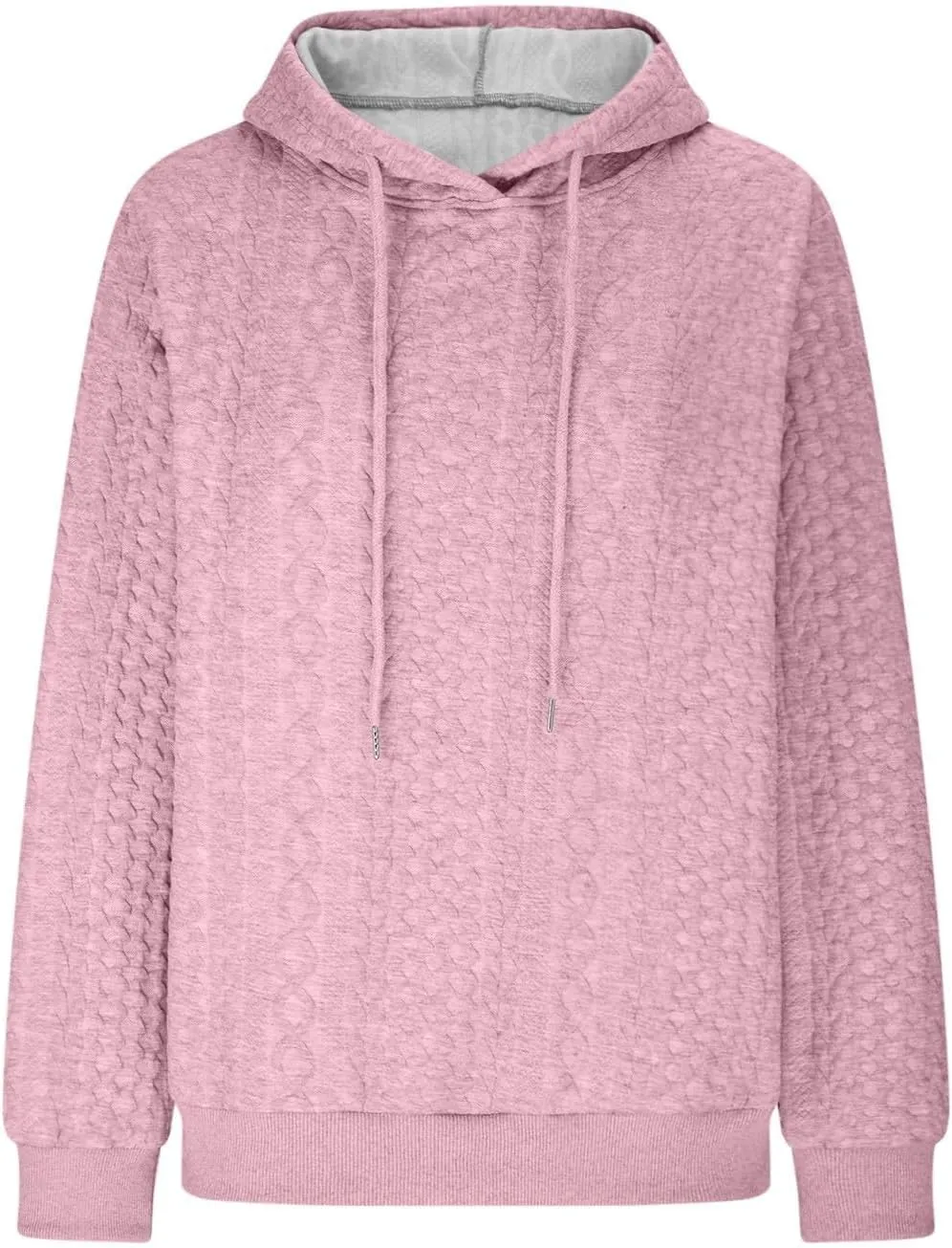 Hoodie Sweaters for Women Cable Knit Slouchy Long Sleeve Oversized Sweatshirt Cozy Chunky Y2K Hoodie Drawstring Pullover Tops