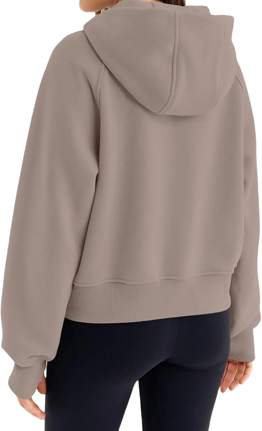 Hoodies for Women Zip Up Jacket Cropped Hoodie Fleece Oversized Sweatshirt Fall Outfits Y2K Winter Clothes Thumb Hole