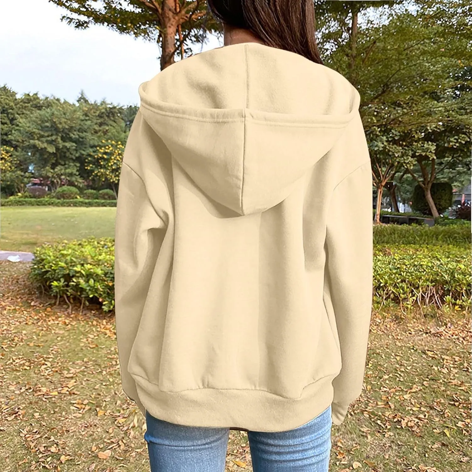Hoodies Sweatshirts for Women 2024 Casual Long Sleeve Shirt Zip Up Fleece Hoodie Jacket Coat Fall Clothes with Pocket