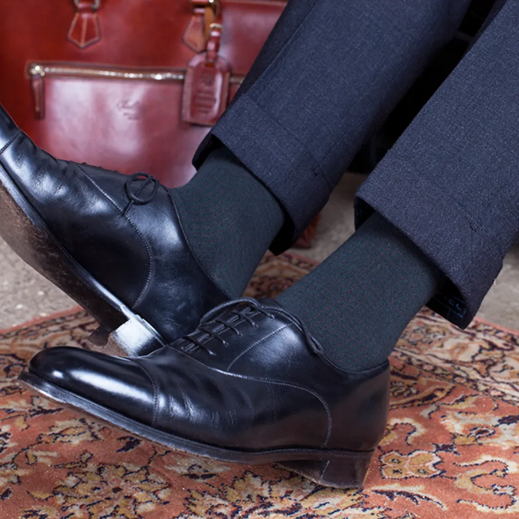 Houndstooth Green Mid-Calf Socks
