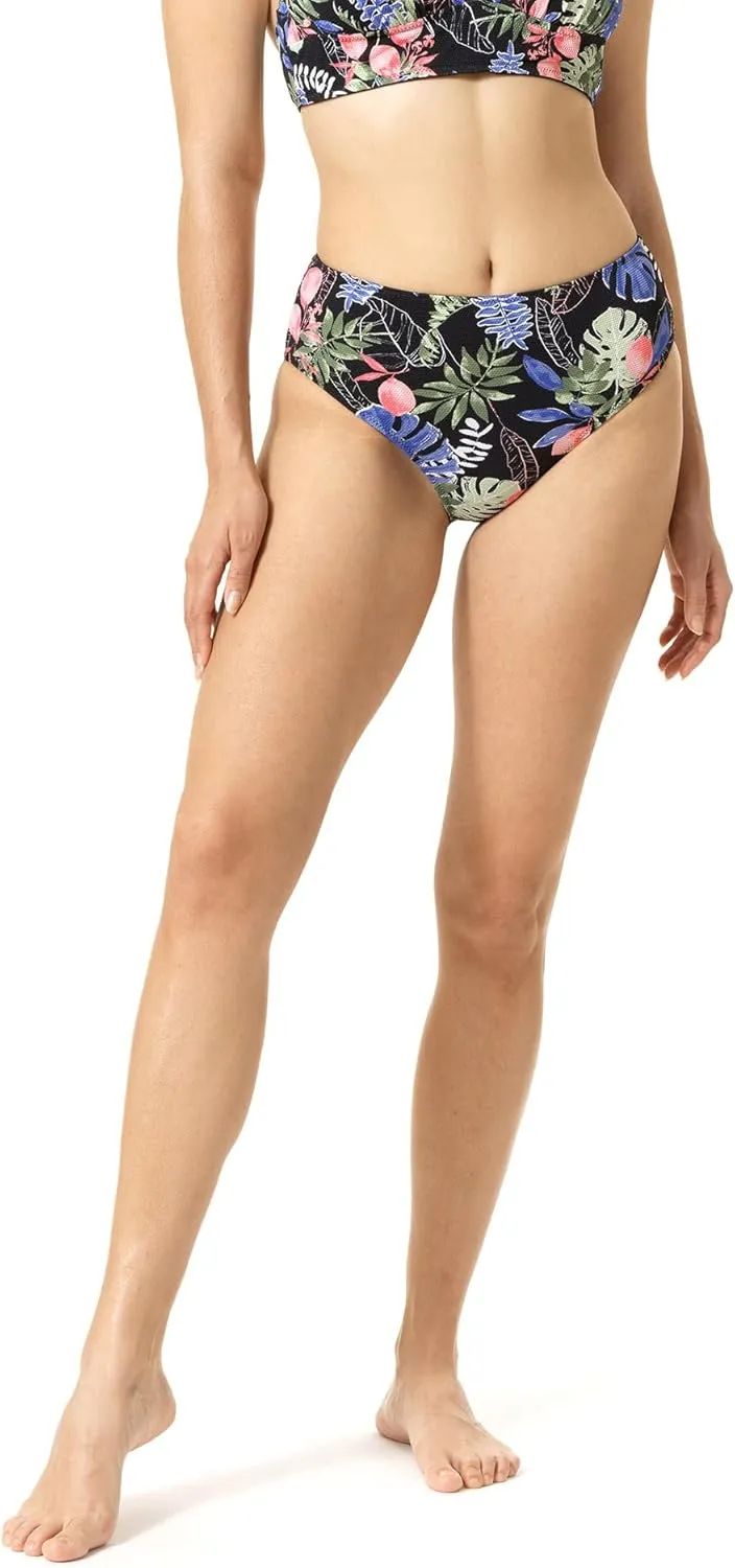 HUE Women's Swim Mix and Match Tops and Bottoms Reversible Textured Swimwear Sold Separately