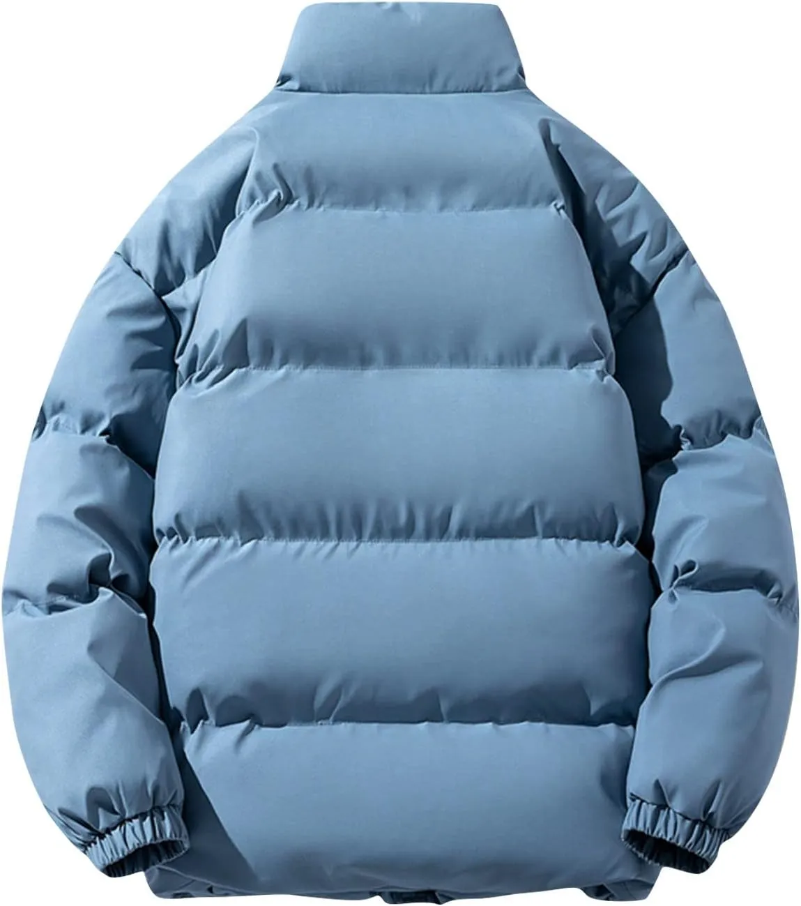 HXHYQKP Jackets for Men Men's Puffer Jacket Warm Thick Padded Winter Coat Long Sleeve Zip Up Puffy Quilted Down Jackets
