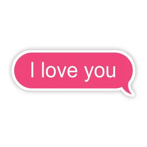 I Love You Pink Text Message Sticker