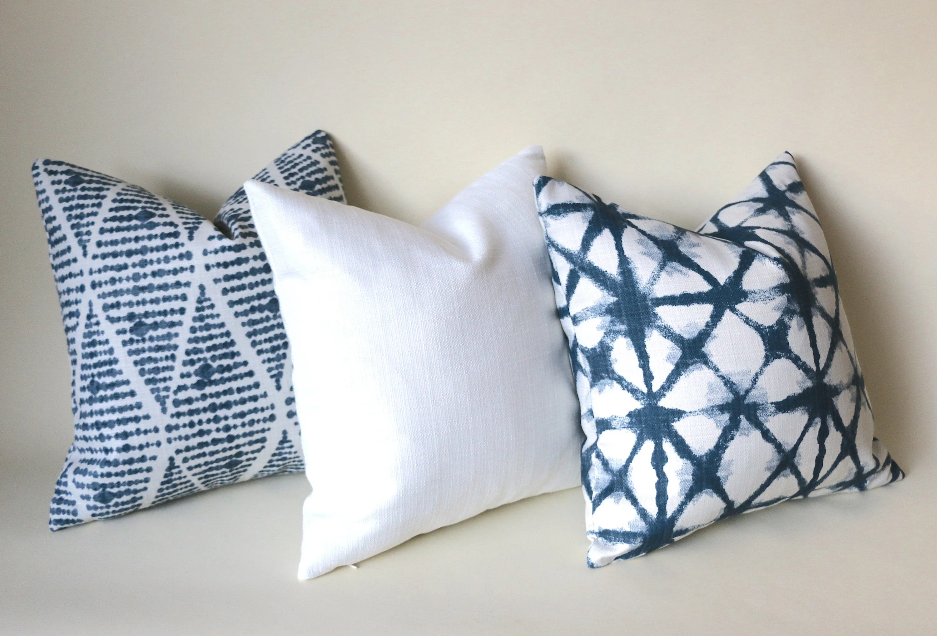 Indigo Collection: Blue Outdoor Pillow cover / 10 SIZES Outdoor Cushion / 20x20 Outdoor Pillow Cover / Outdoor Cushion Cover
