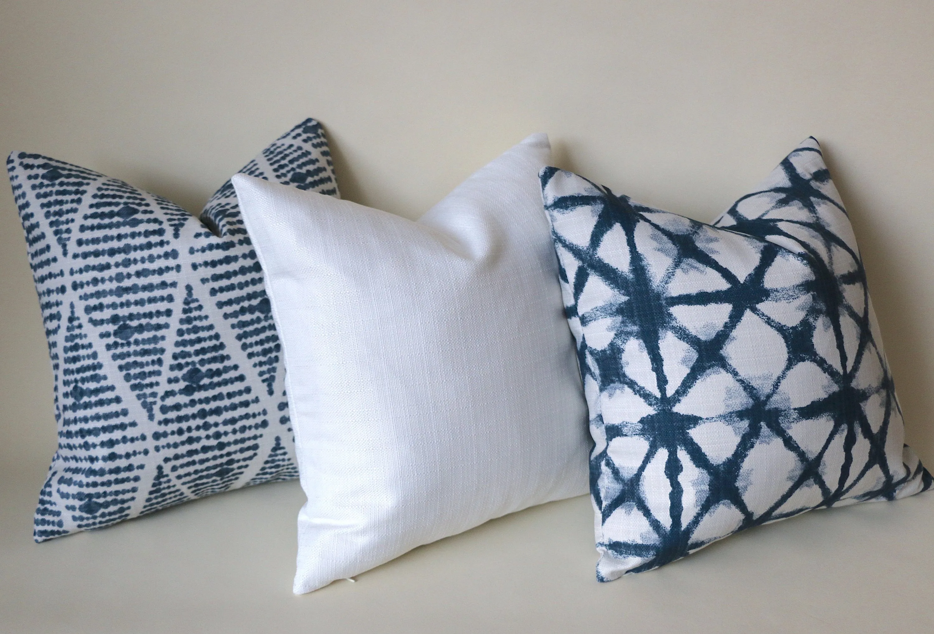 Indigo Collection: Blue Outdoor Pillow cover / 10 SIZES Outdoor Cushion / 20x20 Outdoor Pillow Cover / Outdoor Cushion Cover