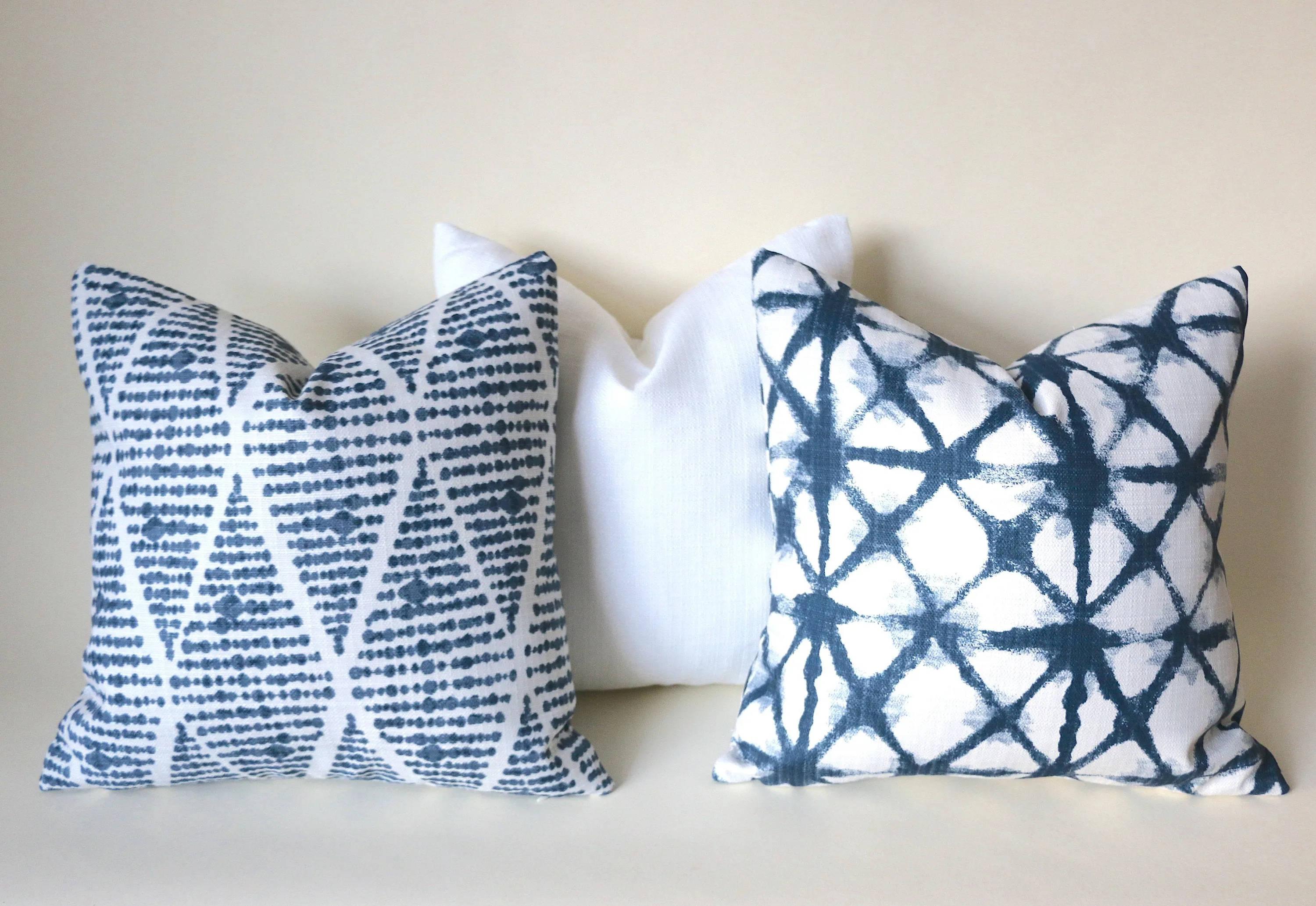 Indigo Collection: Blue Outdoor Pillow cover / 10 SIZES Outdoor Cushion / 20x20 Outdoor Pillow Cover / Outdoor Cushion Cover