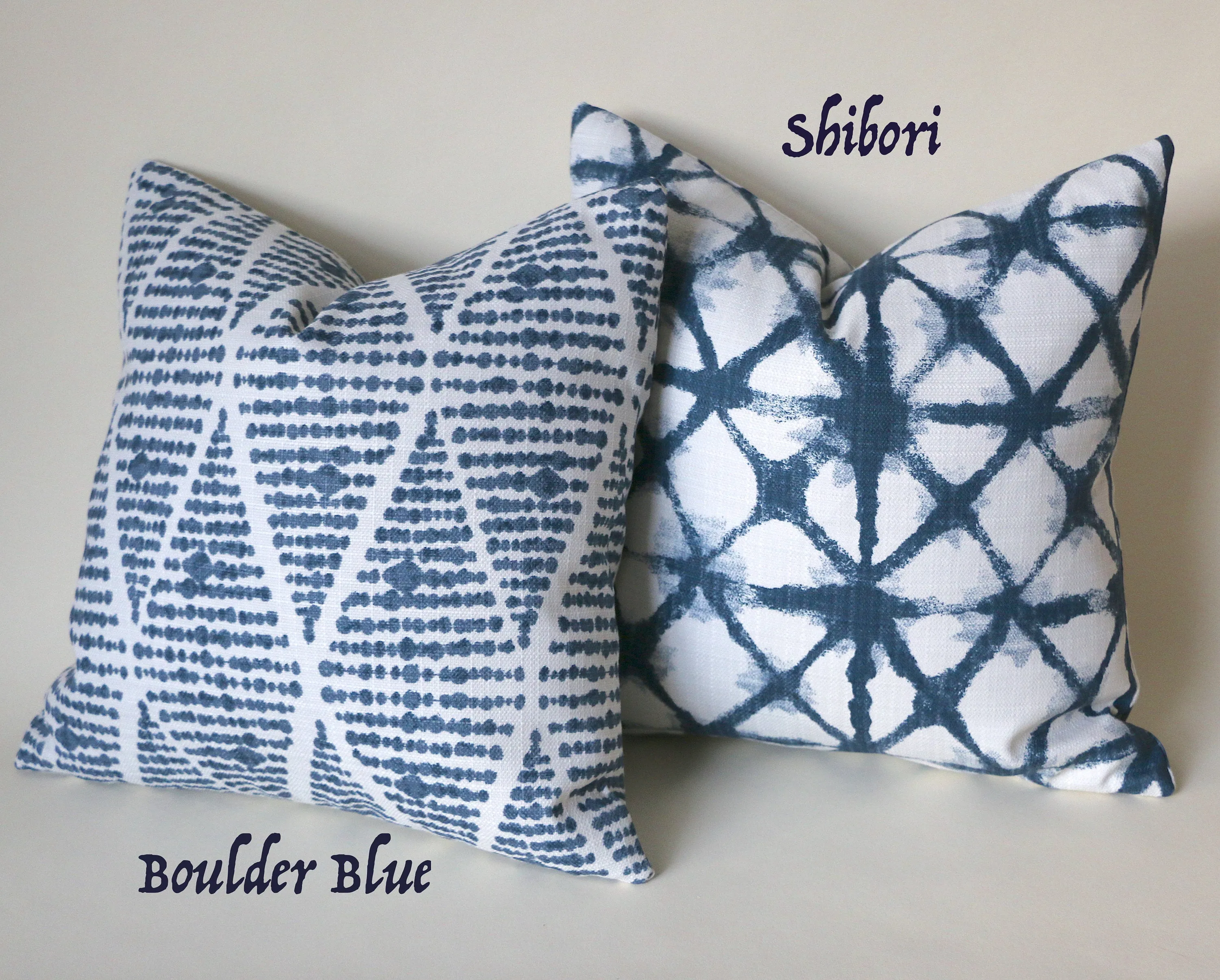 Indigo Collection: Blue Outdoor Pillow cover / 10 SIZES Outdoor Cushion / 20x20 Outdoor Pillow Cover / Outdoor Cushion Cover