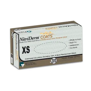 Innovative Healthcare NitriDerm Coats Nitrile Exam Gloves, Non Sterile, Powder Free, Latex Free, Series 125