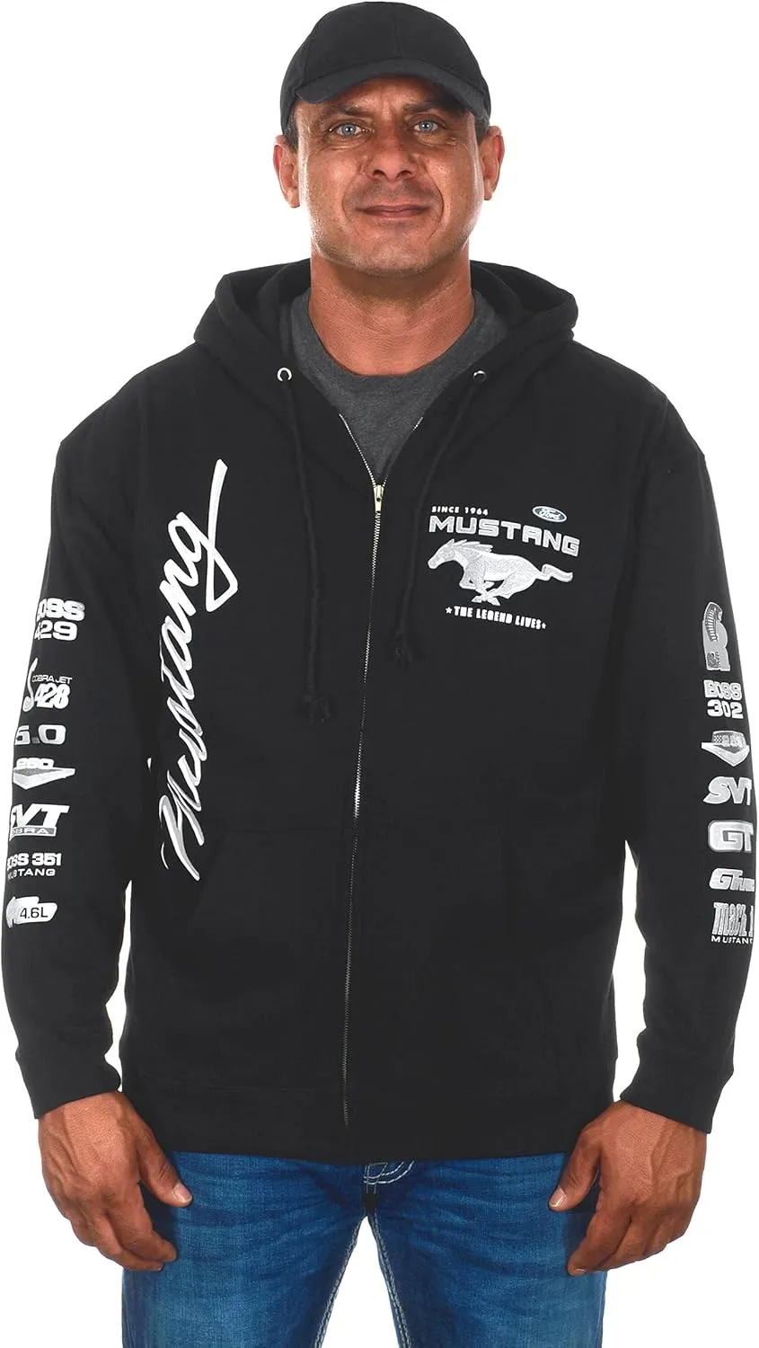Jh Design Men's Ford Mustang Hoodies in 5 Styles Pullovers & Full Zip Up