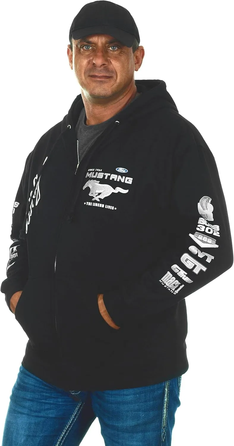 Jh Design Men's Ford Mustang Hoodies in 5 Styles Pullovers & Full Zip Up