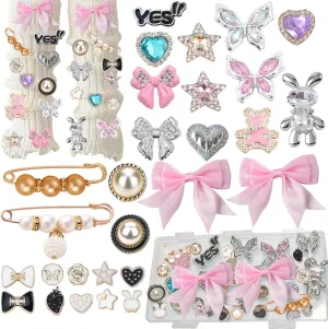 Junk Socks Charms,Shoe Charms for Sneakers,DIY Shoelace Charm,Sneakers DIY Kit,Brooches and Pins for Women,Hat Clothes Button Pins