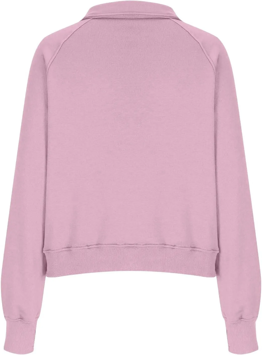 Ladies Stand Collar Hoodie Trendy Plus Fleece Sweatshirt 2024 Solid Color Loose Long Sleeve Comfy Slim Half Zip Pullover