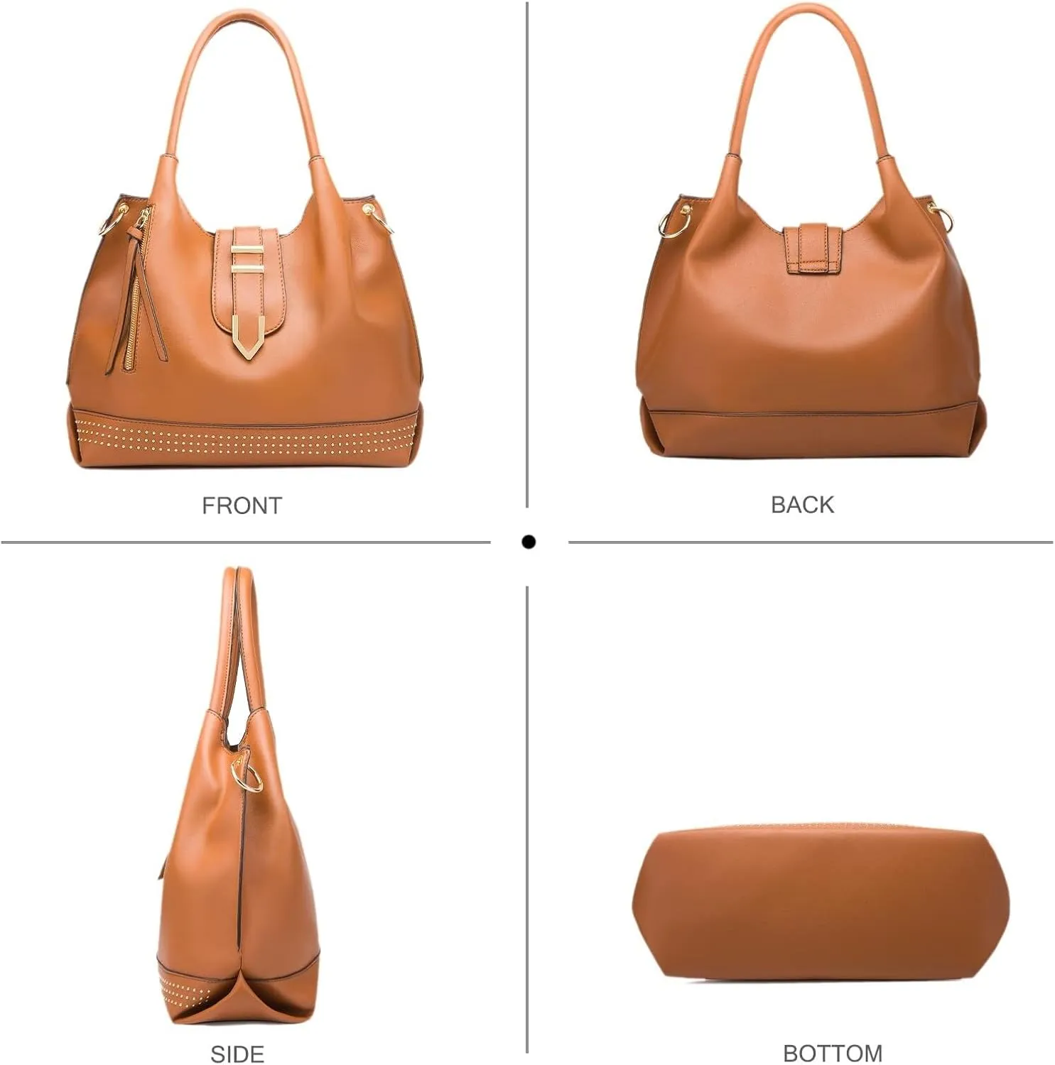 Large Tote Bag 3pcs Set Bags for Women Hobo and Shoulder Bags Soft PU Leather Ladies Handbags and Purses Top Handle Bag Black