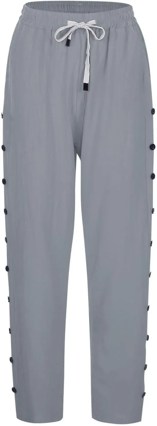 LCMTWX Linen Pants for Women 2024 Cropped Casual Pants Gauza Pants Women Linen White Pants for Women Tall Linen Baggy Pants