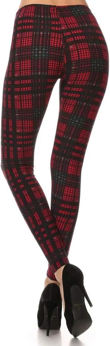 Leggings Depot High Waisted Checkered & Animal Print Leggings for Women - Regular, Plus, 1X3X, 3X5X