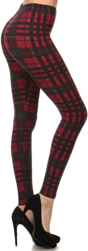 Leggings Depot High Waisted Checkered & Animal Print Leggings for Women - Regular, Plus, 1X3X, 3X5X