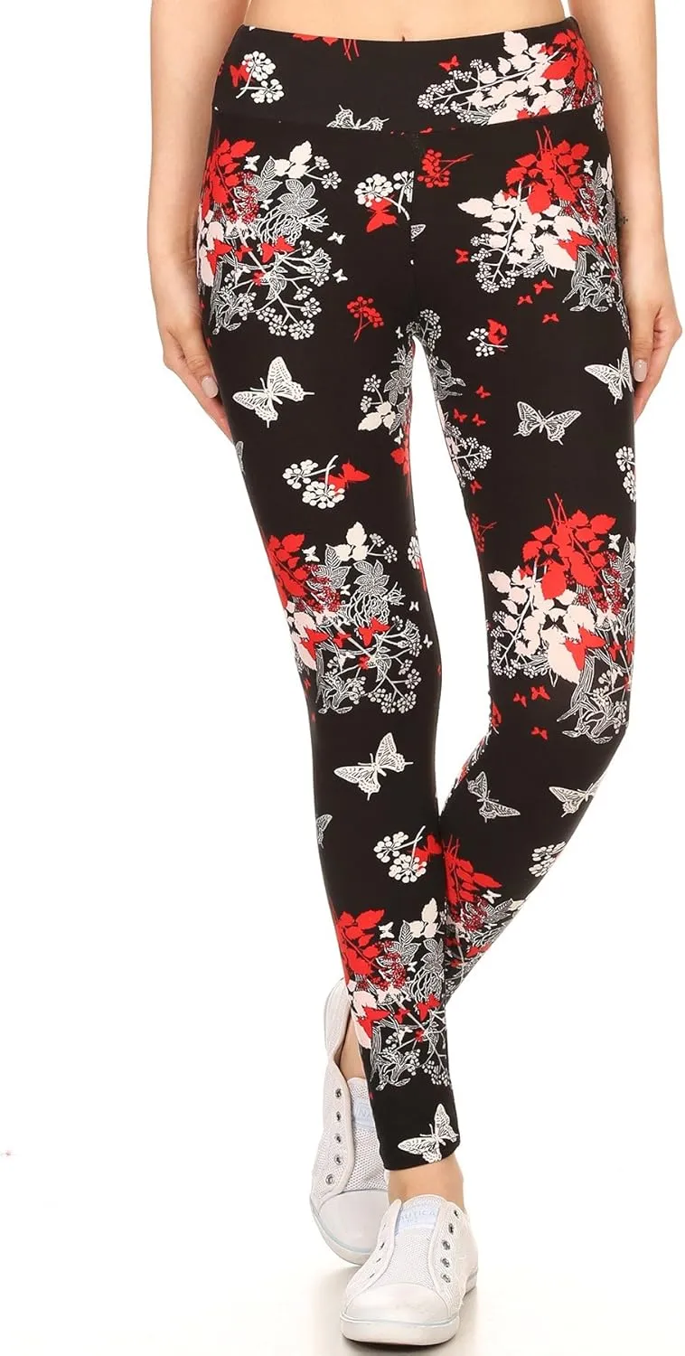 Leggings Depot High Waisted Checkered & Animal Print Leggings for Women - Regular, Plus, 1X3X, 3X5X