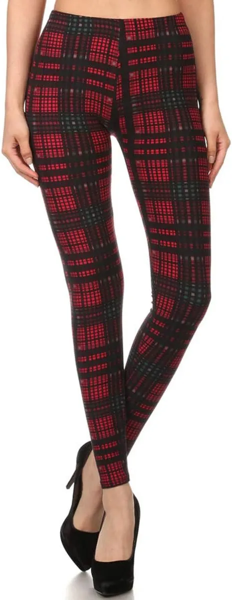 Leggings Depot High Waisted Checkered & Animal Print Leggings for Women - Regular, Plus, 1X3X, 3X5X