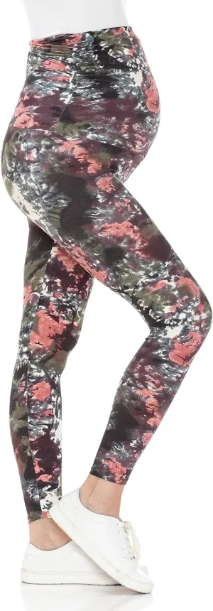 Leggings Depot Women's Tie Dye Printed Maternity Tights Pregnancy Over The Belly Yoga Leggings