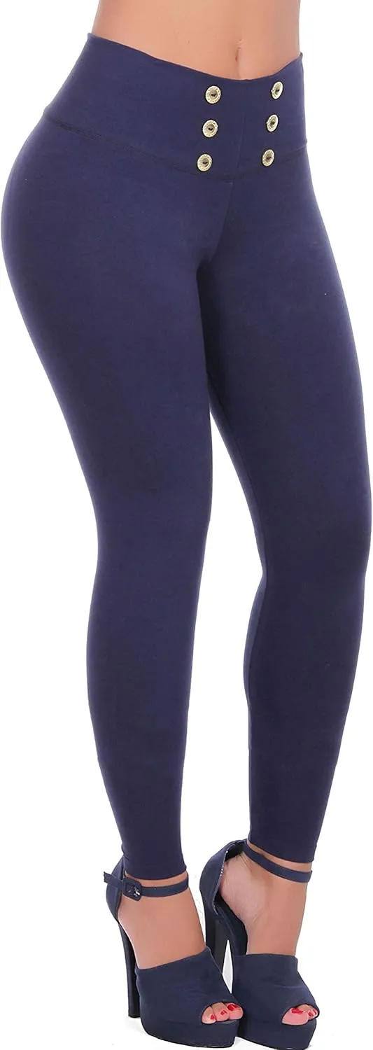 Leggings for Women with Buttons with Internal Body Shaper and Butt Lifter Multiple Styles