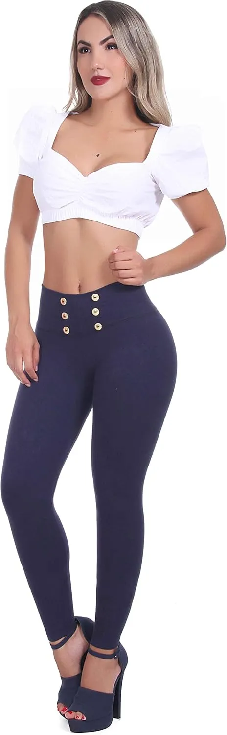 Leggings for Women with Buttons with Internal Body Shaper and Butt Lifter Multiple Styles