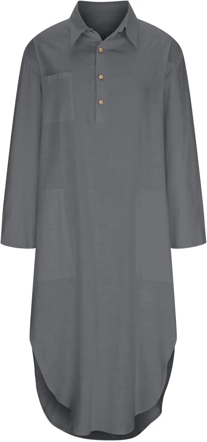 Linen Maxi Dress for Women Button Down Vacation Dress Casual Beach Dresses 2025 Flowy Summer Sun Dress with Pockets